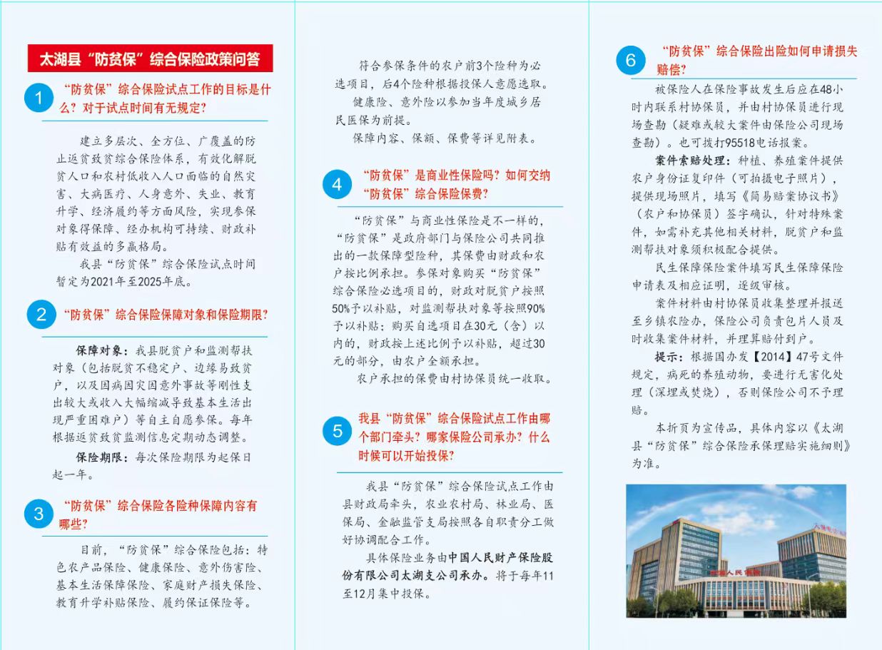 2025年太湖县防贫保